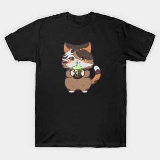 Cat Drinking Boba Tea T-Shirt